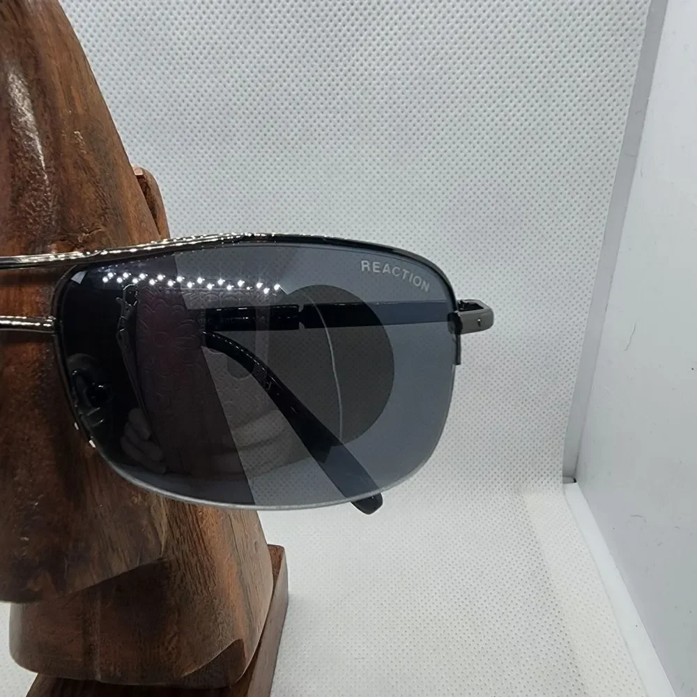 Kenneth Cole Reaction Gunmetal & Black Aviator Sunglasses